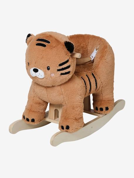 Tigre à bascule bébé en bois FSC® JAUNE MOYEN UNI AVEC DECOR 6 - vertbaudet enfant 