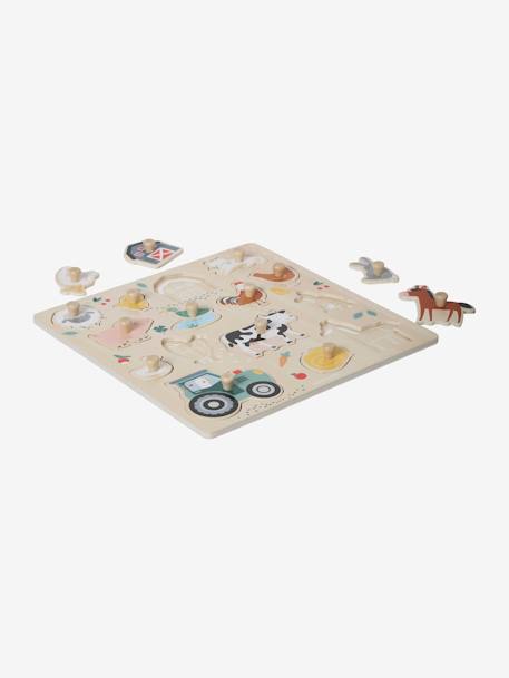 Puzzle boutons Lovely Farm en bois FSC® beige 4 - vertbaudet enfant 