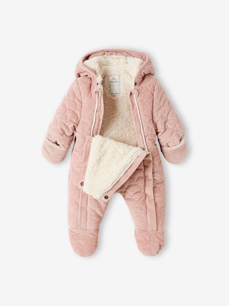 Combipilote en velours bébé double ouverture totale rose pale 6 - vertbaudet enfant 