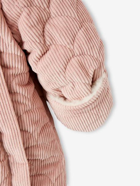 Combipilote en velours bébé double ouverture totale rose pale 5 - vertbaudet enfant 