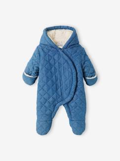 combinaison pilote bebe fille matelassee avec moufles - lulucastagnette  bleu bebe