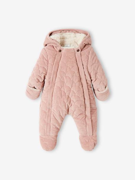 Combipilote en velours bébé double ouverture totale rose pale 2 - vertbaudet enfant 