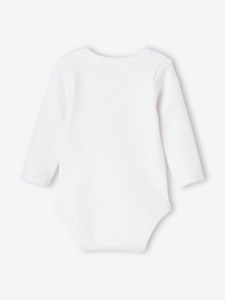 Lot de 5 bodies « animaux »  bébé naissance ouverture US manches longues BASICS lot ivoire 8 - vertbaudet enfant 