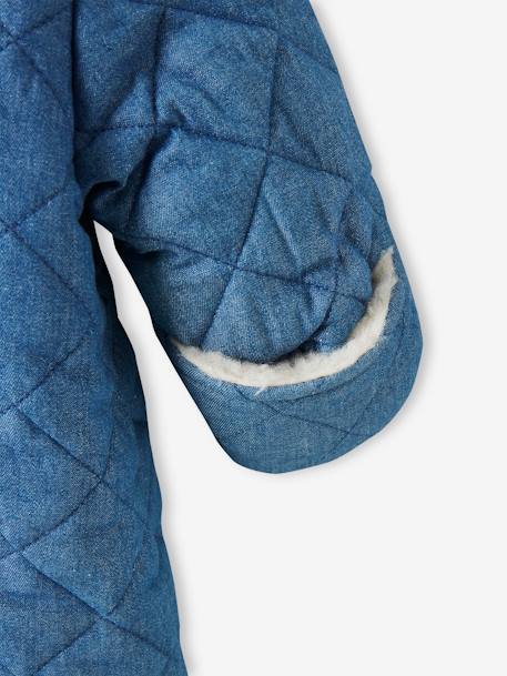 Combipilote en denim chambray bébé ouverture décalée denim stone 4 - vertbaudet enfant 