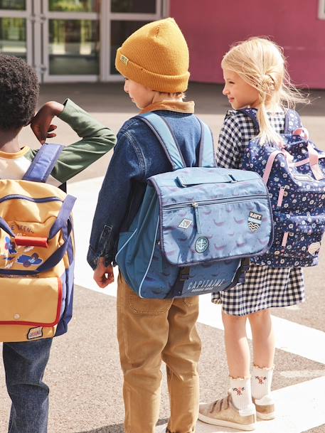 Cartable + trousse 'capitaine' garçon bleu ardoise foncé imprimé 10 - vertbaudet enfant 