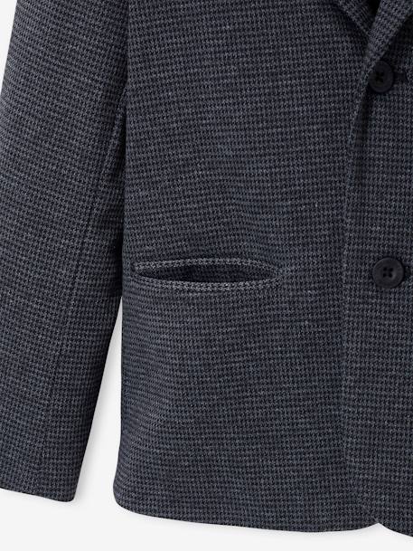 Veste à carreaux en lainage garçon avec badge brodé CARREAUX GRIS 4 - vertbaudet enfant 