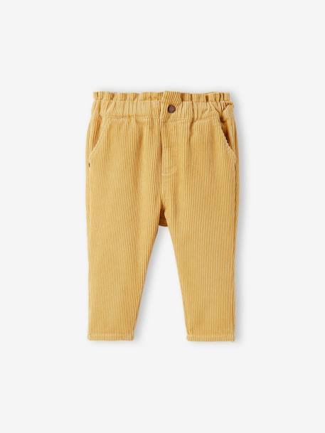 Pantalon en velours côtelé bébé moutarde 4 - vertbaudet enfant 