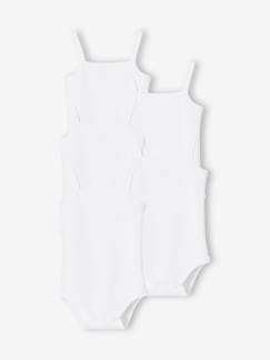 -Lot de 5 bodies fines bretelles bébé en interlock BASICS