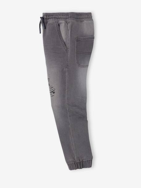 Pantalon jogger en molleton effet denim facile à enfiler garçon DENIM GRIS CLAIR+stone 5 - vertbaudet enfant 