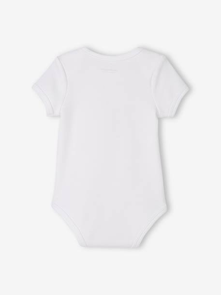 Lot de 5 bodies « animaux » bébé naissance ouverture US manches courtes BASICS lot blanc 7 - vertbaudet enfant 