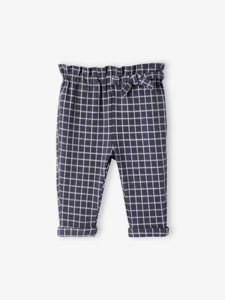 Pantalon en molleton bébé à carreaux carreaux bleu foncé 3 - vertbaudet enfant 