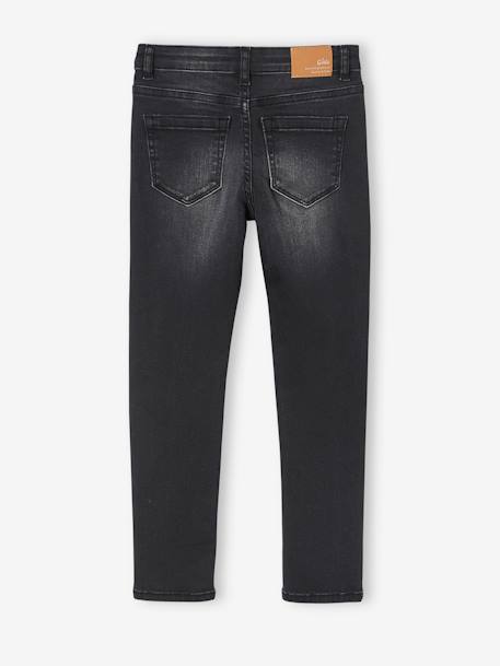 Jean slim MorphologiK 'waterless' fille tour de hanches FIN avec usures Brut+denim black+stone 7 - vertbaudet enfant 