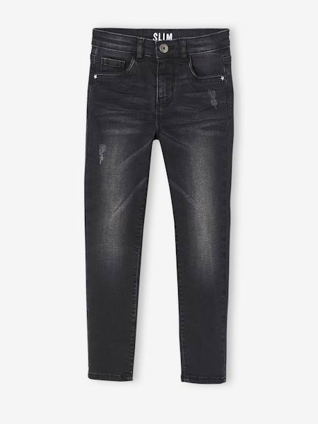 Fille-Pantalon-Jean slim MorphologiK "waterless" fille tour de hanches FIN avec usures