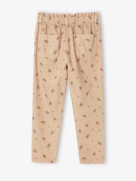 Pantalon style 'paperbag' imprimé fleurs fille beige+bleu 5 - vertbaudet enfant 