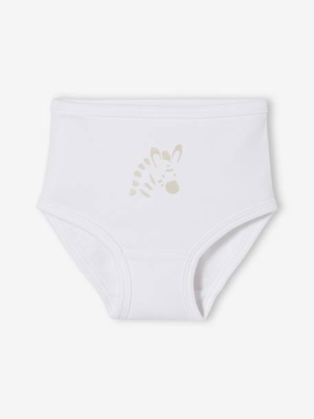 Lot de 5 culottes bébé pur coton spécial couches BASICS lot blanc 2 - vertbaudet enfant 