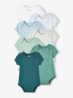 Bébé-Body-Lot de 7 bodies manches courtes ouverture US bébé BASICS