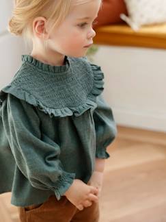 Bébé-Chemise, blouse-Blouse à smocks bébé et son bandeau assorti