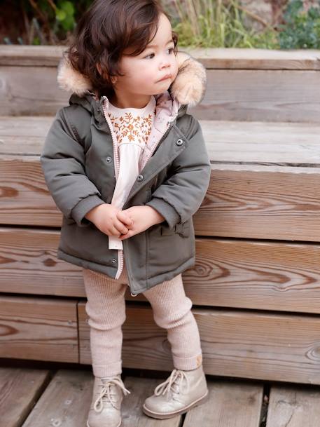 Parka réversible bébé kaki 1 - vertbaudet enfant 