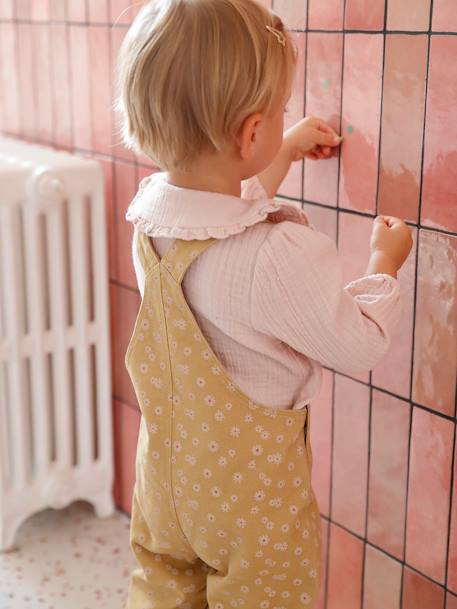 Salopette marguerites bébé moutarde imprimé 7 - vertbaudet enfant 