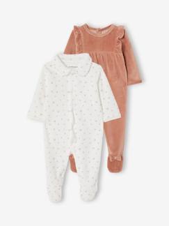 Bébé-Pyjama, surpyjama-Lot de 2 dors-bien bébé fille en velours