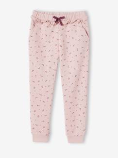 -Pantalon jogging volanté fille imprimé fleurs