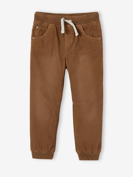 Pantalon style jogger doublé polaire garçon facile à enfiler encre+NOISETTE 8 - vertbaudet enfant 