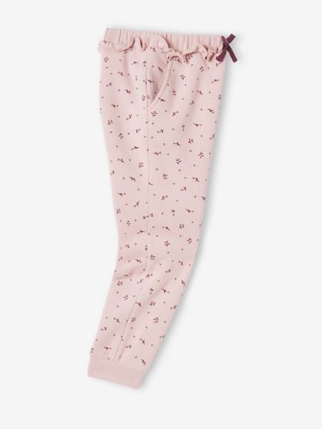 Pantalon jogging volanté fille imprimé fleurs bleu imprimé+rose 5 - vertbaudet enfant 