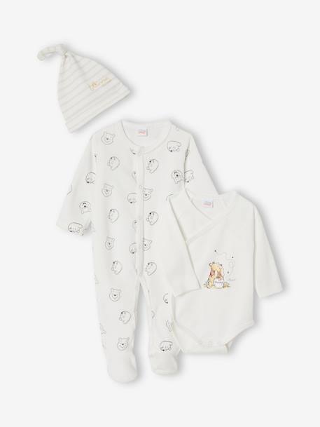 Ensemble bébé garçon dors-bien + body + bonnet Disney® Winnie l'Ourson Ecru 1 - vertbaudet enfant 