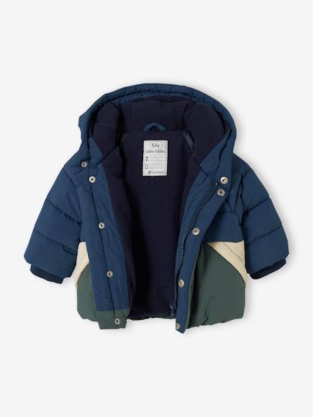 Doudoune colorblock bébé avec capuche marine 2 - vertbaudet enfant 