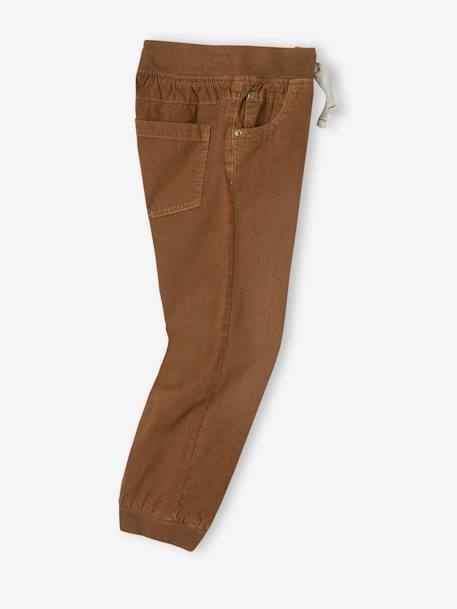 Pantalon style jogger doublé polaire garçon facile à enfiler encre+NOISETTE 13 - vertbaudet enfant 