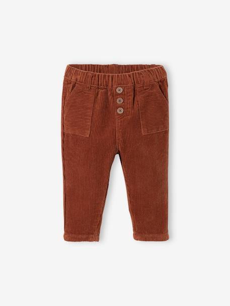 Pantalon bébé velours côtelé marron 2 - vertbaudet enfant 