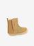 Boots fourrées cuir bébé garçon Socool Cho KICKERS® 1ers pas camel+marine 13 - vertbaudet enfant 