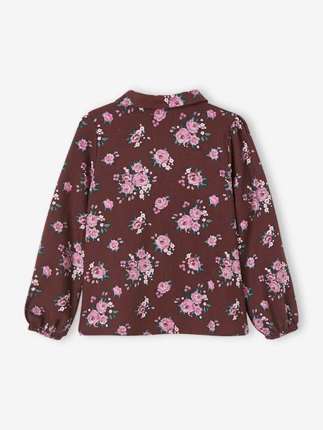 Blouse imprimée fleurs fille dark prune imprimé 6 - vertbaudet enfant 