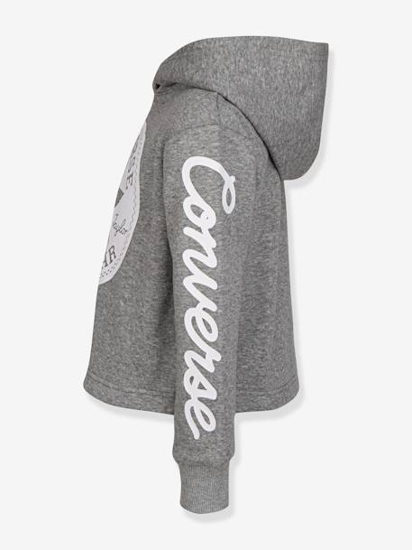 Sweat à capuche Chuck Patch Cropped Hoodie CONVERSE gris+rose 6 - vertbaudet enfant 