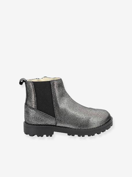 Boots cuir fille Groofit KICKERS® gris+noir 3 - vertbaudet enfant 