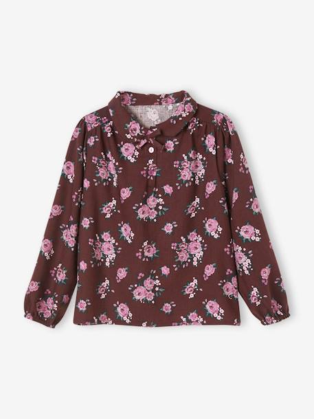 Blouse imprimée fleurs fille dark prune imprimé 5 - vertbaudet enfant 