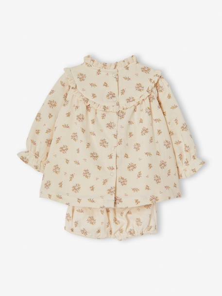 Robe en gaze de coton bébé avec bloomer beige imprimé 5 - vertbaudet enfant 