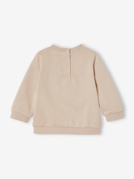 Sweat fantaisie bébé garçon beige chiné+vert 2 - vertbaudet enfant 