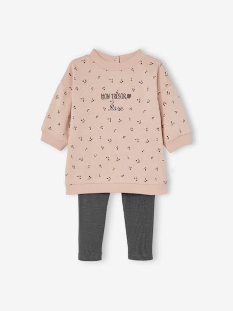 Ensemble robe + legging bébé personnalisable rose+rose imprimé+vert d'eau 9 - vertbaudet enfant 