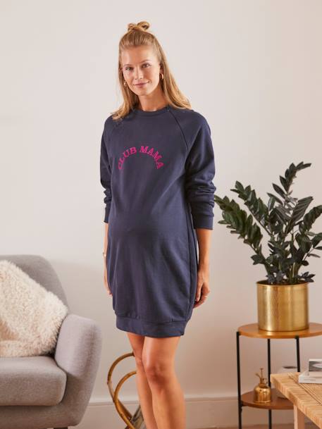 Robe-sweat courte à message grossesse et allaitement Bleu marine 10 - vertbaudet enfant 