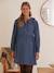 Robe col claudine volanté grossesse et allaitement jean denim Bleu canard 1 - vertbaudet enfant 