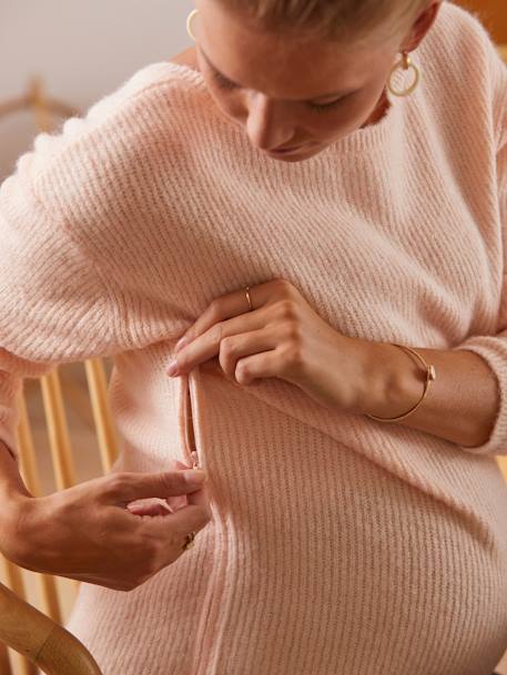 Pull devant/dos grossesse et allaitement Rose+Vert 8 - vertbaudet enfant 