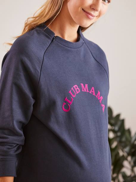 Robe-sweat courte à message grossesse et allaitement Bleu marine 8 - vertbaudet enfant 