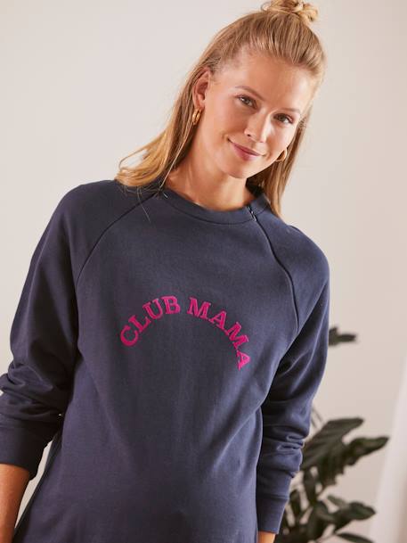 Robe-sweat courte à message grossesse et allaitement Bleu marine 7 - vertbaudet enfant 