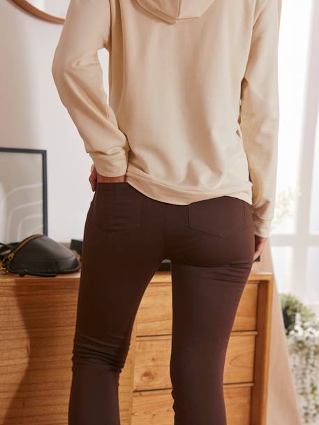 Super skinny de grossesse en toile stretch entrejambe 78 Marron chocolat+noir 3 - vertbaudet enfant 