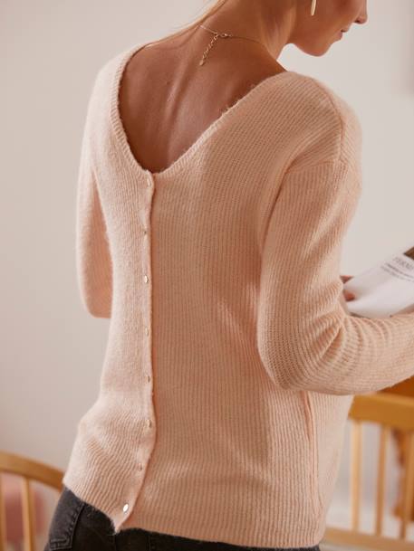 Pull devant/dos grossesse et allaitement Rose+Vert 5 - vertbaudet enfant 