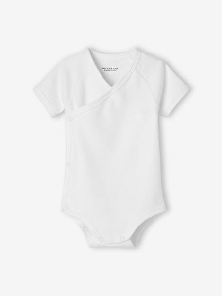 Lot de 5 bodies manches courtes bébé ouverture naissance BASICS lot ivoire 3 - vertbaudet enfant 