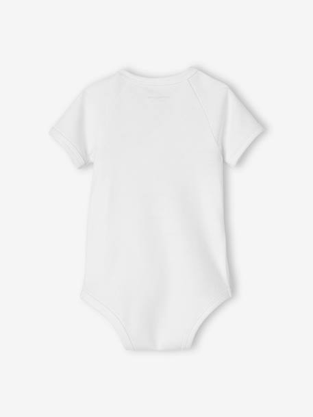 Lot de 5 bodies manches courtes bébé ouverture naissance BASICS lot ivoire 7 - vertbaudet enfant 