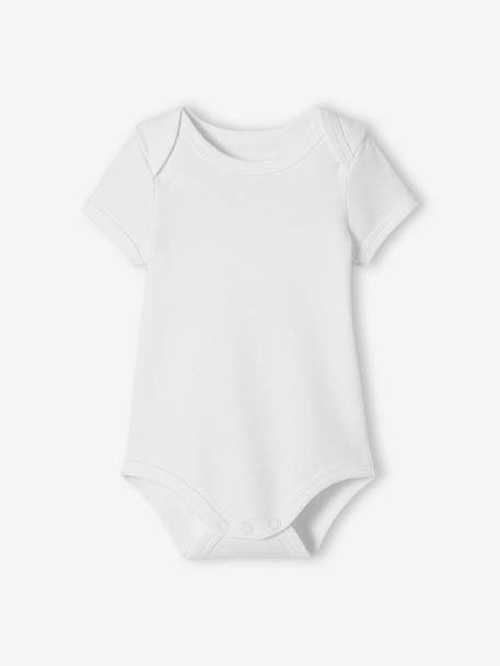 Lot de 3 bodies Bio Collection manches courtes emmanchure US BASICS lot blanc 2 - vertbaudet enfant 