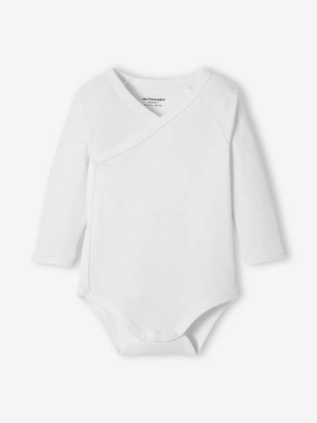 Lot de 3 bodies Bio Collection manches longues ouverture naissance BASICS lot blanc 2 - vertbaudet enfant 